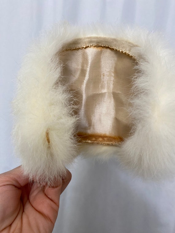 Vintage 50s 60s White and black Fur Headband styl… - image 7