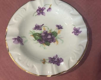 ROYAL CHELSEA | Staffordshire England | Butter Pat | Spring Violets | 4 inch