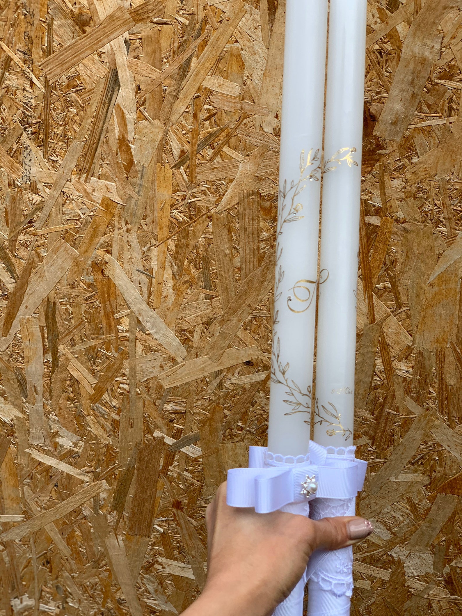 Greek Wedding Candles Orthodox Wedding Lambathes With Gold Etsy