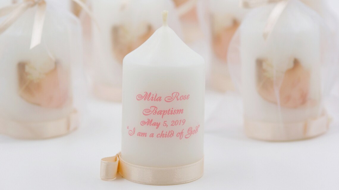 Baptism Candle Baptism Favors Christening Favors Etsy
