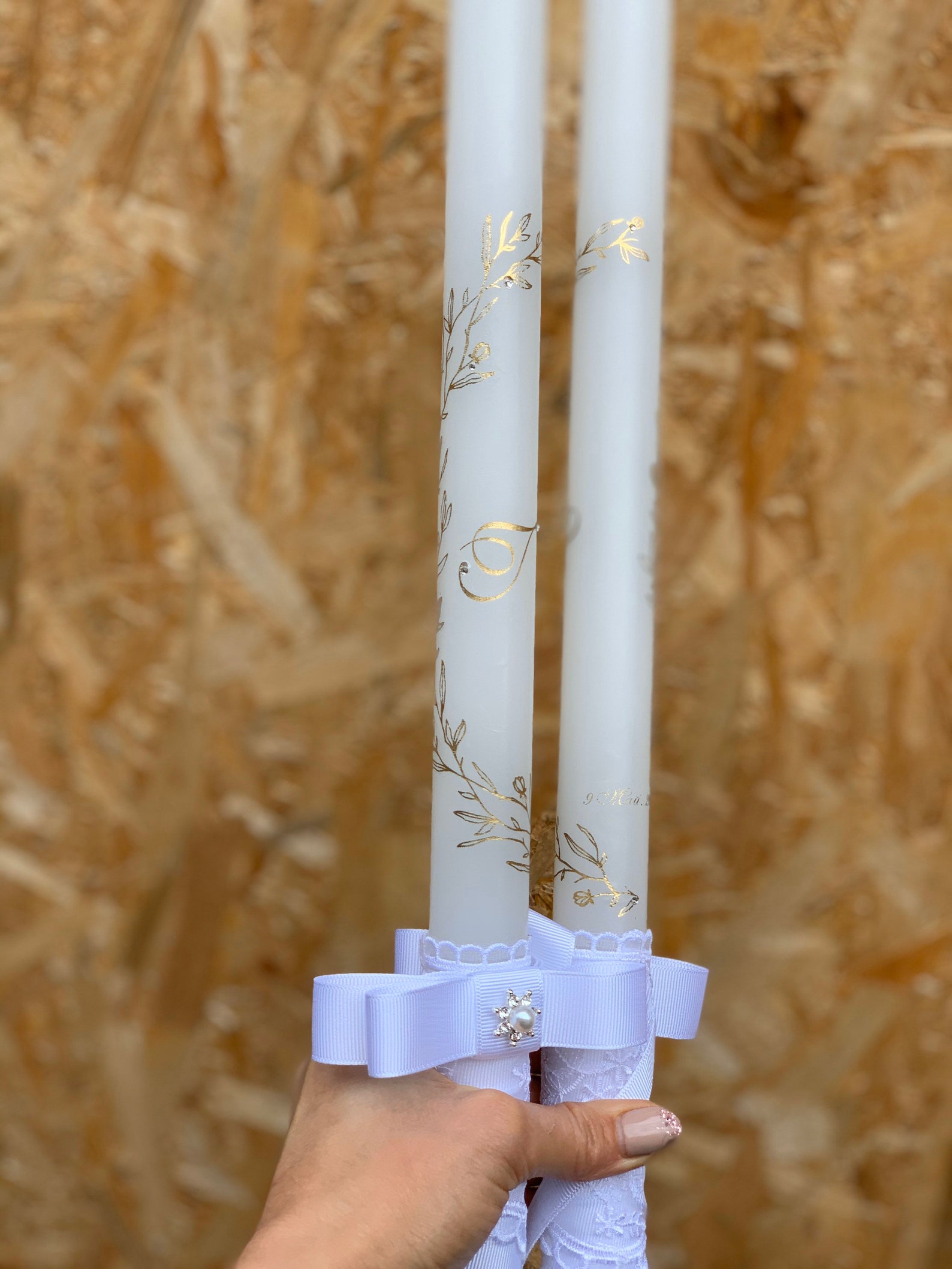 Greek Wedding Candles Orthodox Wedding Lambathes With Gold Etsy