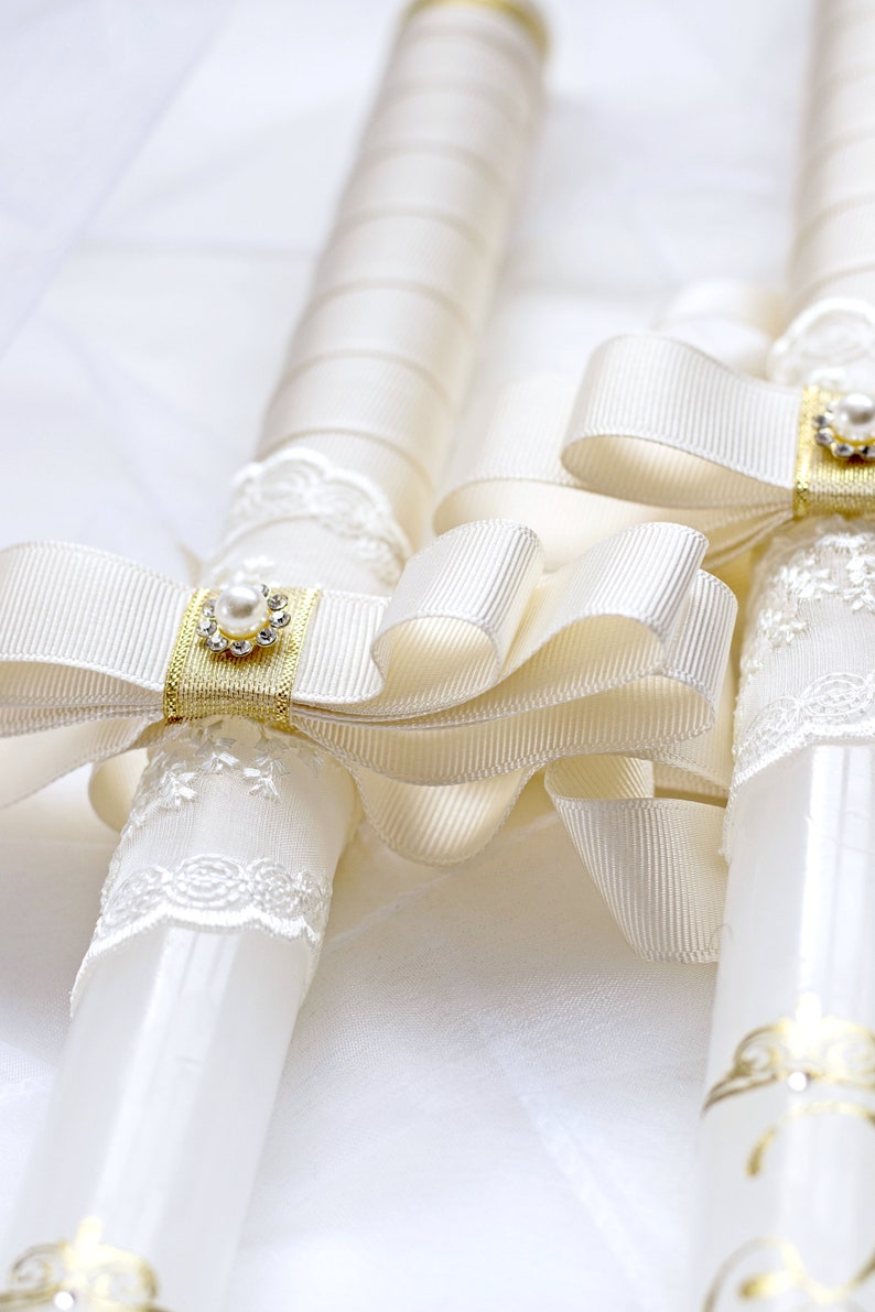 Personalized Orthodox Wedding Candles Greek Style Candles Etsy