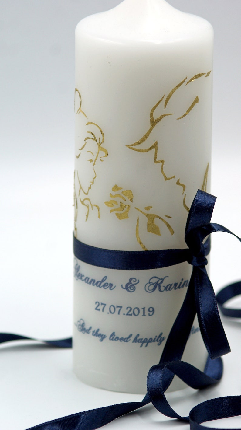 Wedding Unity Candle Beauty and the Beast Wedding Candle Etsy