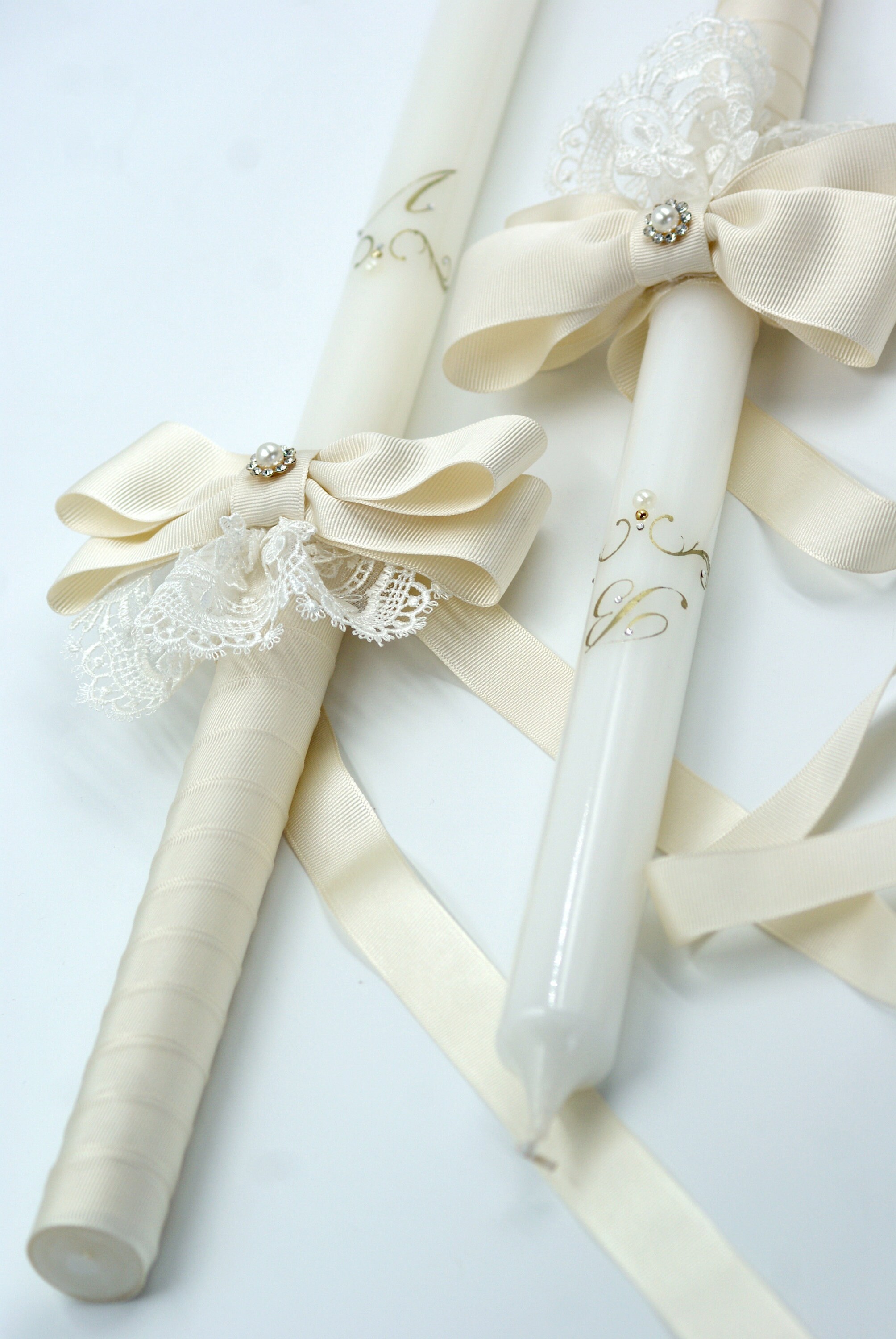 Orthodox Wedding Candles Greek Lambathes Wedding Candle Monogramed