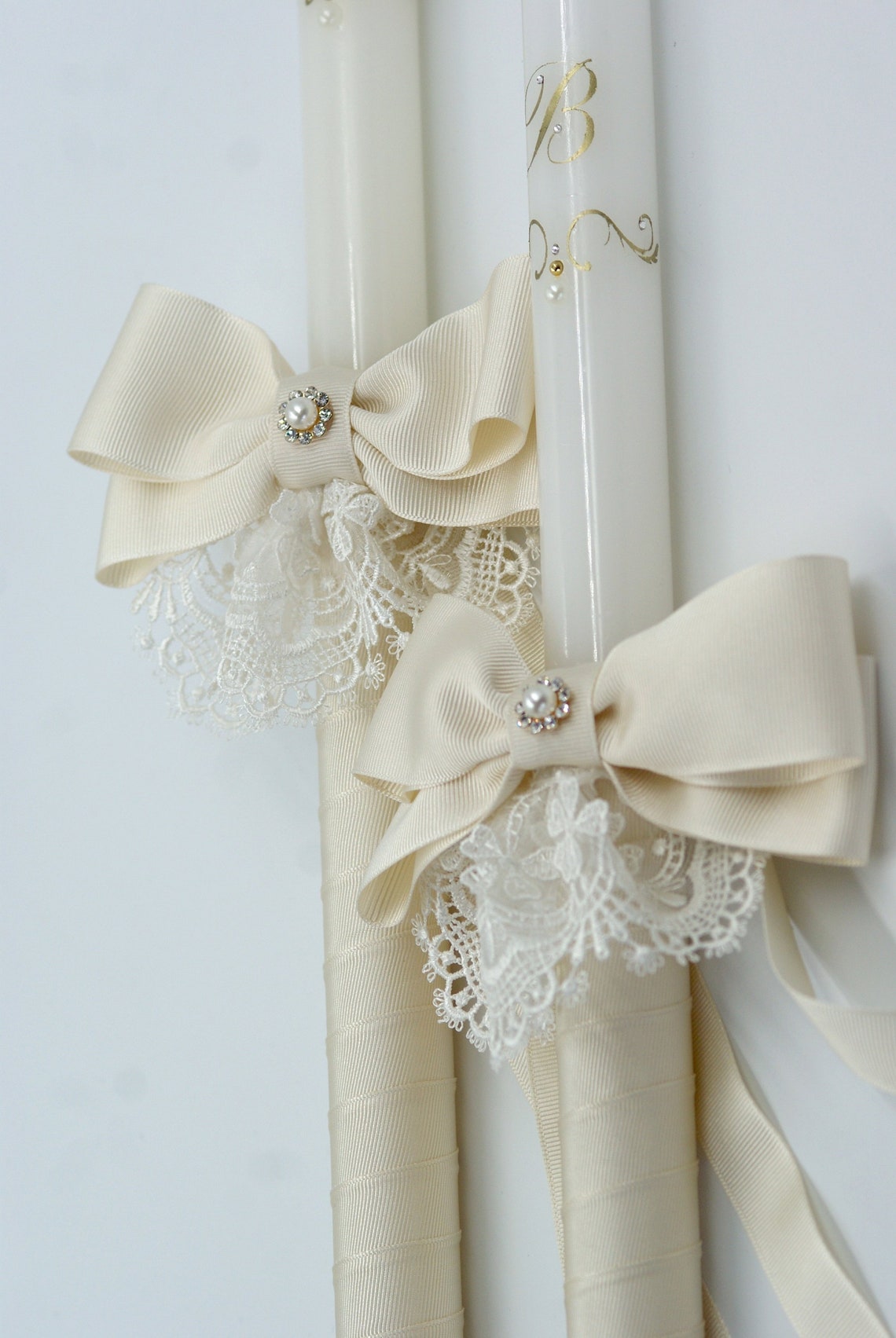 Orthodox Wedding Candles Greek Lambathes Wedding Candle Monogramed