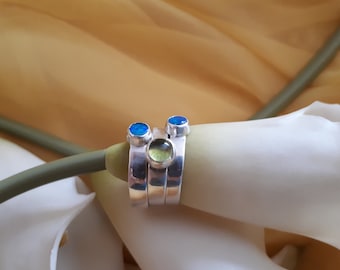 Sterling silver birthstone stacking rings