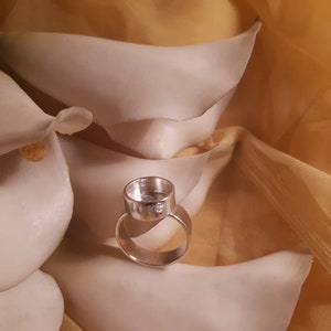 Sterling Silver Ring with Cup for Your Own Resin/Memorial Ashes/Gemstone