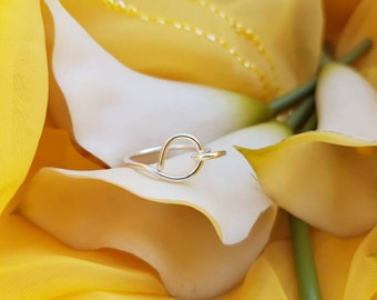 Sterling Silver Loop Adjustable Ring