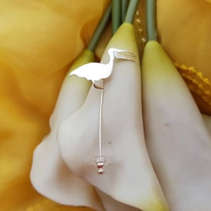 Silver Pelican Stick Pin Brooch