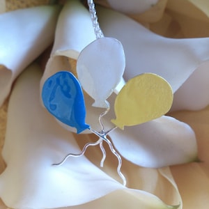 Sterling silver and enamel balloons necklace