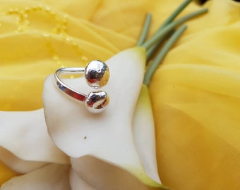Sterling Silver Boulder Adjustable Ring