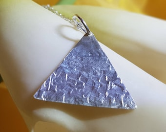 Sterling Silver Hammered Pyramid Necklace