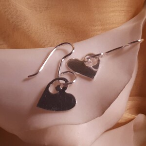 Sterling Silver Moon Heart Earrings