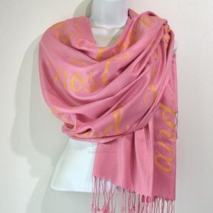 Custom Message Script Scarf, Personalized Hidden Secret Message Bridesmaid Proposal Wedding Gifts for her, Friendship Literary Word Shawl