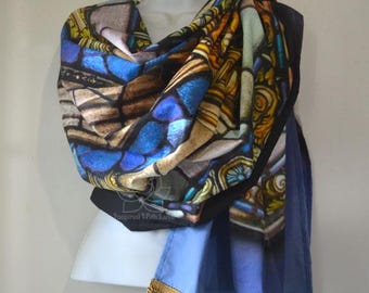 Custom Saint Imelda, Blessed Imelda Stained Glass Window Cotton Sateen Scripture Christian bible verse Prayer shawl gifts for her