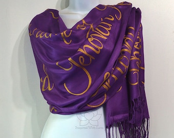 Custom Jehovah Names of God scarf, Personalized Spiritual Prayer Scripture Christian bible verse shawl gift for her Inspired With Love