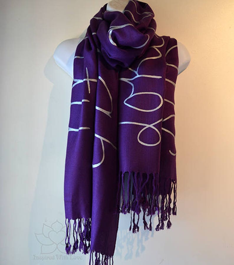 shop sales Lokah Samastah Sukhino Bhavantu OM Shanti shawl