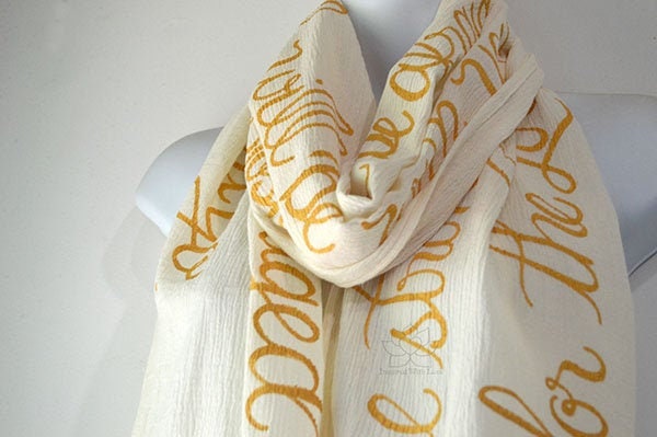 Custom Joshua 1:9 Be Strong & Courageous. Do Not Be Afraid Script Cotton Gauze Scarf, Christian Bible Scripture Verse Quote Prayer Shawl