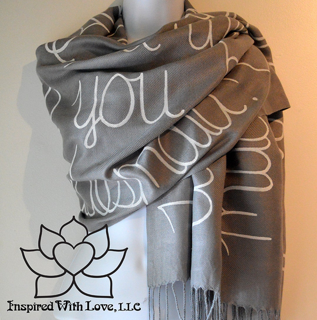 Custom Script Scarf, Word Scarf, Personalized Message Bridesmaid