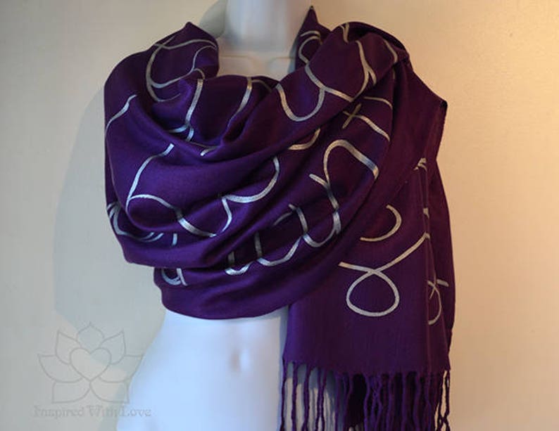 shop sales Lokah Samastah Sukhino Bhavantu OM Shanti shawl