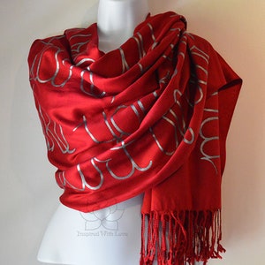 Custom Script Scarf, Personalized Hidden Secret Message Bridesmaid Proposal Wedding Gifts for her, Mother of Bride shawl (Viscose/Acrylic)