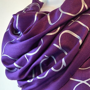 Lokah Samastah Sukhino Bhavantu OM Shanti shawl, Mantra Yoga Vegan Scarf, Sanskrit Meditation Scarf, Yogi Teacher Spiritual Shawl Gift