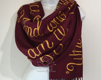 Custom Isaiah 6:8 Then I heard the voice of the Lord Scripture Christian bible verse scarf, Strength Prayer Shawl gifts for her