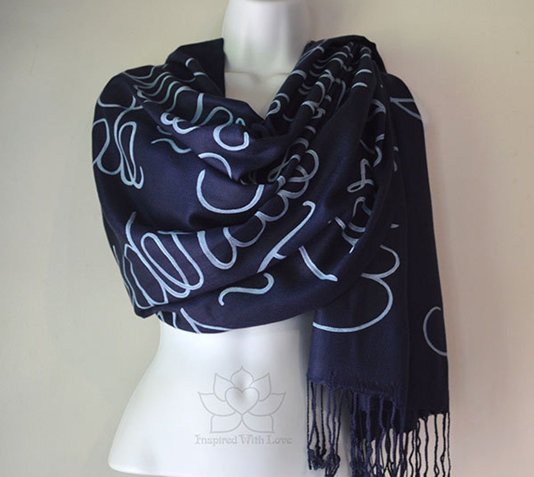Light Blue & Gray Blanket Scarf / Personalized Scarf / 