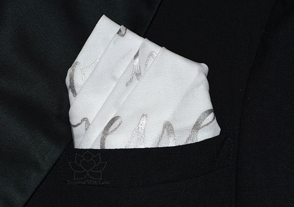 100% Classic Cotton Custom Personalized Message Script Pocket Square - Cotton Anniversary, 2nd Anniversary, Groomsman Proposal, Gift For Him