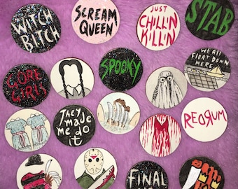 Spooky Horror Pin Badge Collection