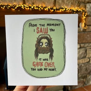 Game Over Horror Saw Biglietto di San Valentino Biglietto di compleanno d'amore