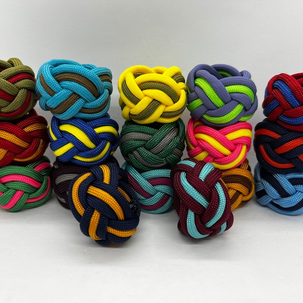 Turk’s Head Woggle Paracord Scout Neckerchief Slide Handmade - Two Color Your Choice - 36 colors!
