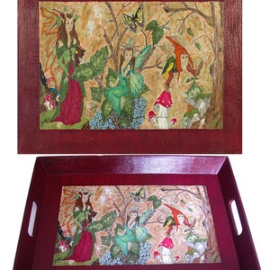 Fairy land Wooden Serving Tray 18&quot; X 12&quot;