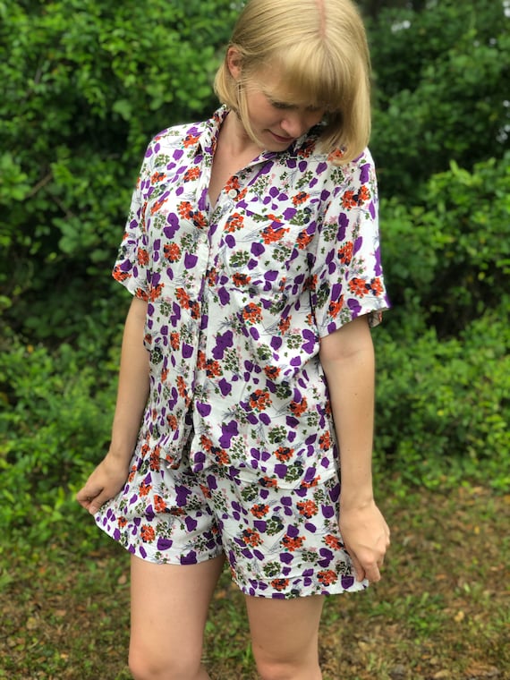 Vintage Floral Matching Set | Button Down Shirt |