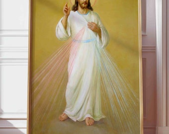 Jesus print Jesus POSTER Divine Mercy Jesus Picture Catholic prints A4 -A3 Sacred heart of Jesus Religious prints catholic poster Christian