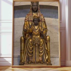 Unsere Liebe Frau von Montserrat Jungfrau Maria Druck Katholischer Kunstdruck Schwarze Madonna von Spanien POSTER Religiöse Kunst Katholischer Druck Religiöse Bilder