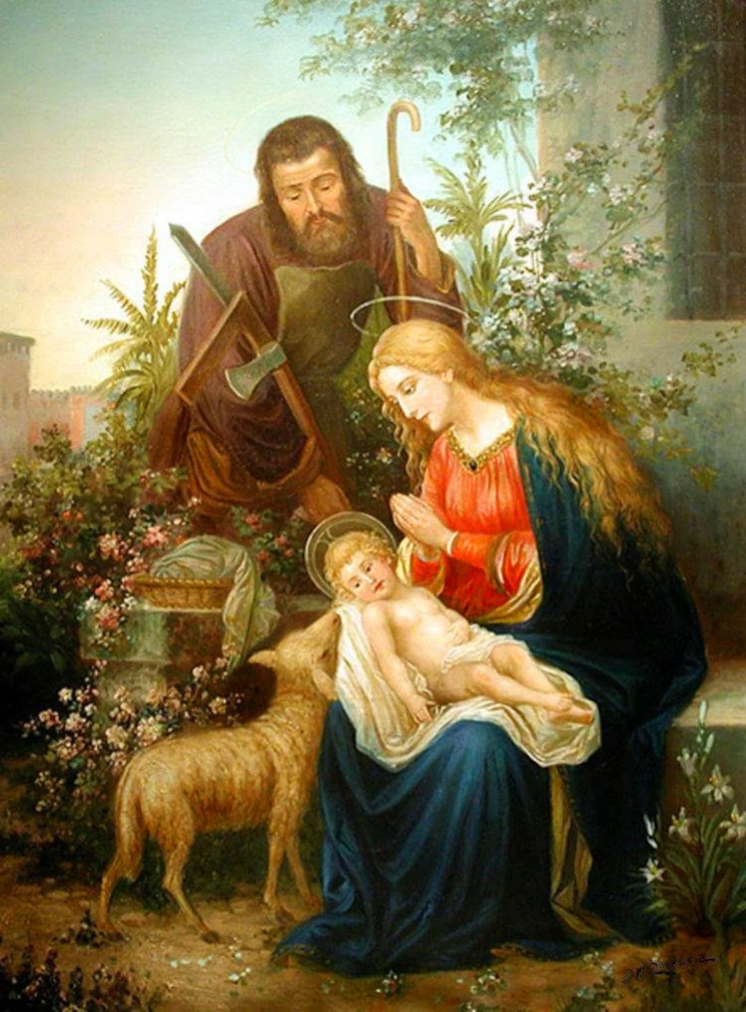 Holy Family Virgin Mary St Joseph Infant Jesus Catholic Prints Nativity