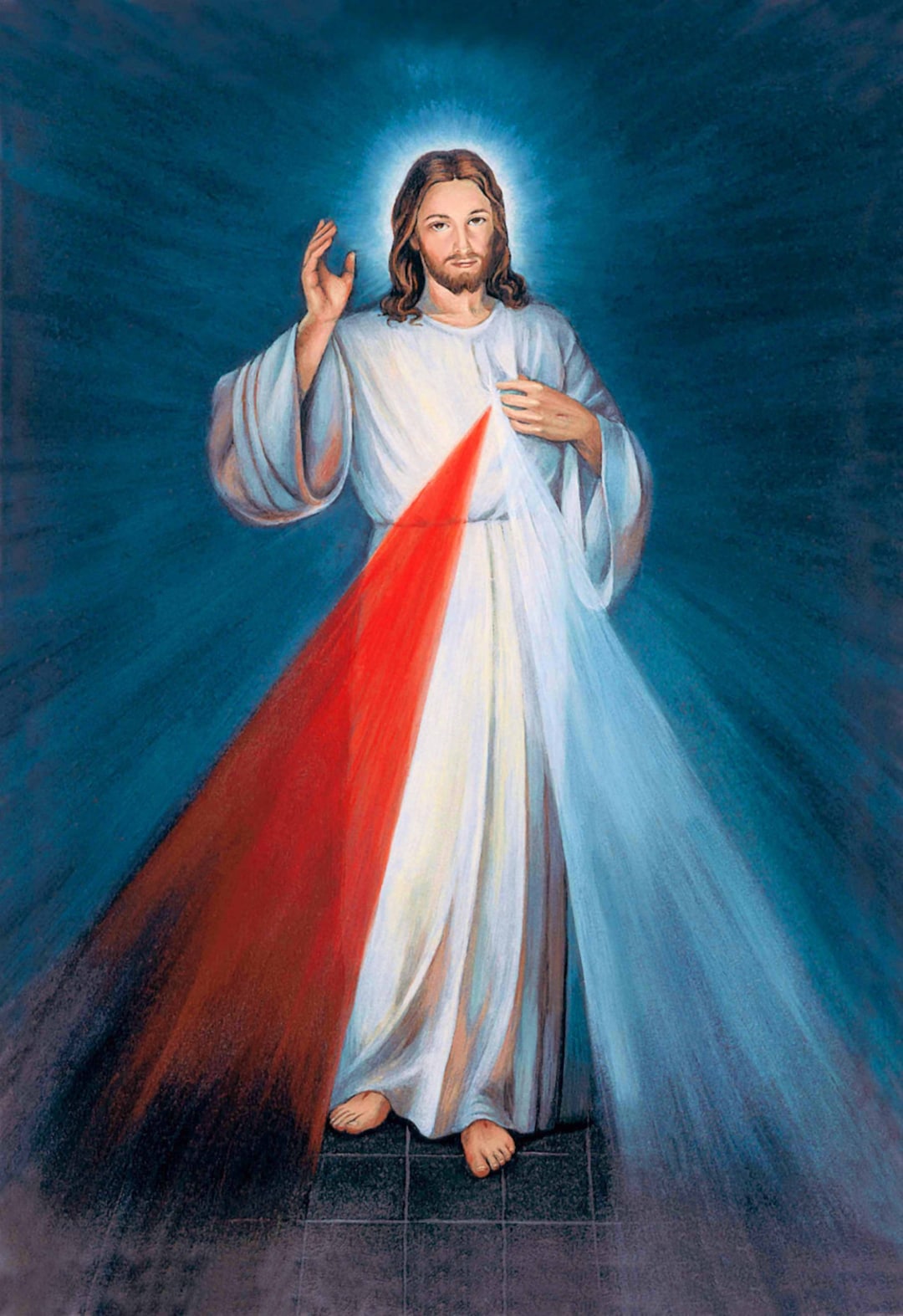 Buy Divine Mercy Jesus Print POSTER A4-A3 Jesus Picture Catholic ...