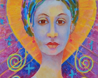 Erzulie Freda POSTER 12x16 Sacerdotisa vudú haitiana Vodou Nueva orleans vudú Arte haitiano Pintura haitiana