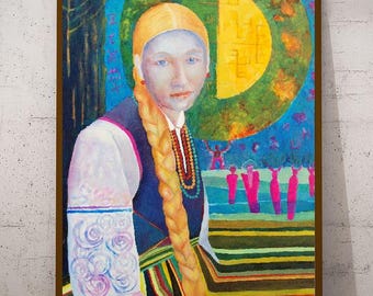 Polish Folk Art Polish Wall Art Gifts from Poland Polish Folk Costume Polish Canvas Polish POSTER PRINT Made in Poland Art Polish Woman Art