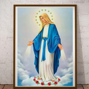 Unbefleckte Empfängnis Unserer Lieben Frau Maria Druck Jungfrau Maria Druck Katholischer Kunstdruck Gesegnete Mutter Madonna POSTER Religiöse Kunst Katholischer Druck