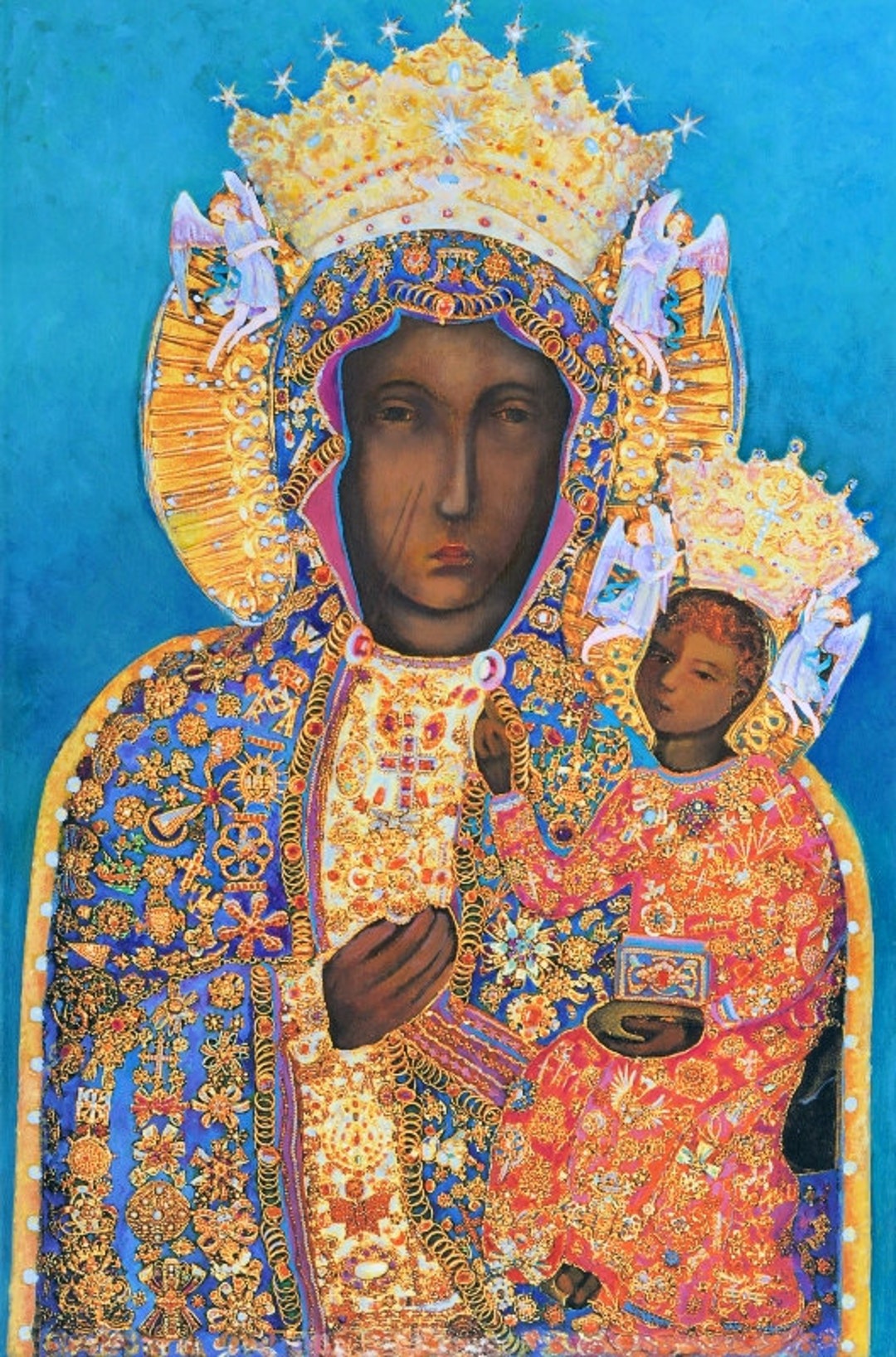 Madonna and Child Our Lady of Czestochowa Black Madonna Icon Virgin