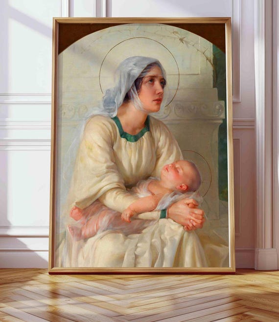 聖母マリア　ポスター　絵画　聖母子像　キリスト教　基督　マドンナ　カトリック 聖母マリア ポスター 絵画 聖母子像 キリスト教 基督 マドンナ