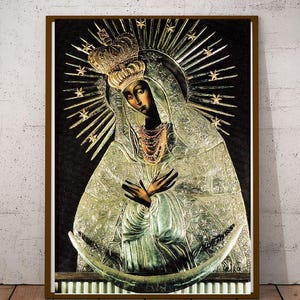 Our Lady of Grace. Our Lady of the Gate of Dawn icon. Our Lady of Ostrabrama in Vilnius - Lithuania. Mother of Mercy. Virgin of the Dawn