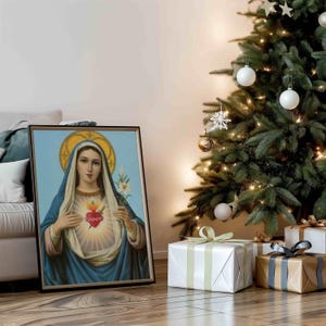 Immaculate Heart of Mary POSTER A4 Our Lady Virgin Mary Print Catholic ...