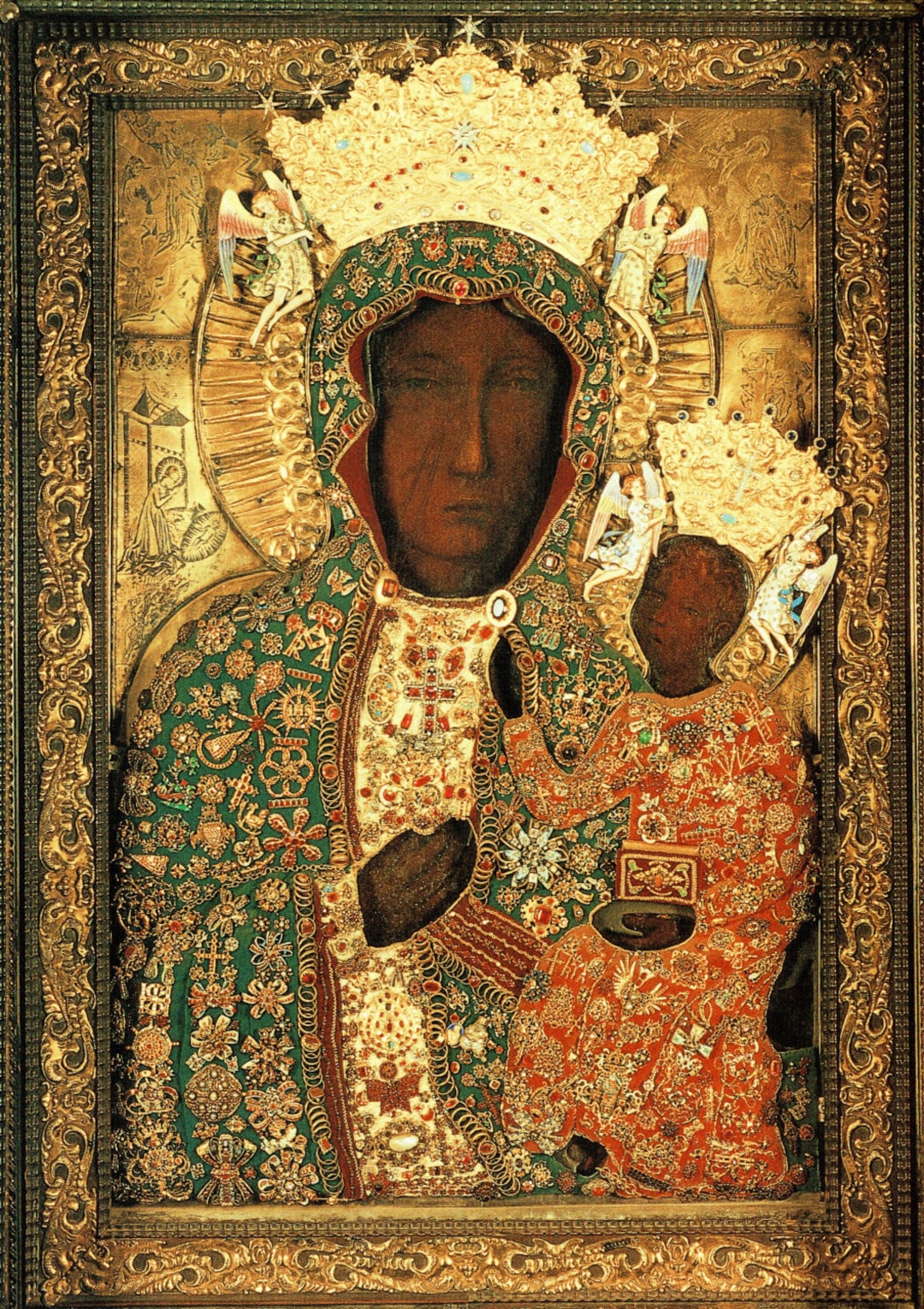 Black Madonna Icon Our Lady of Czestochowa Madonna and Child Virgin