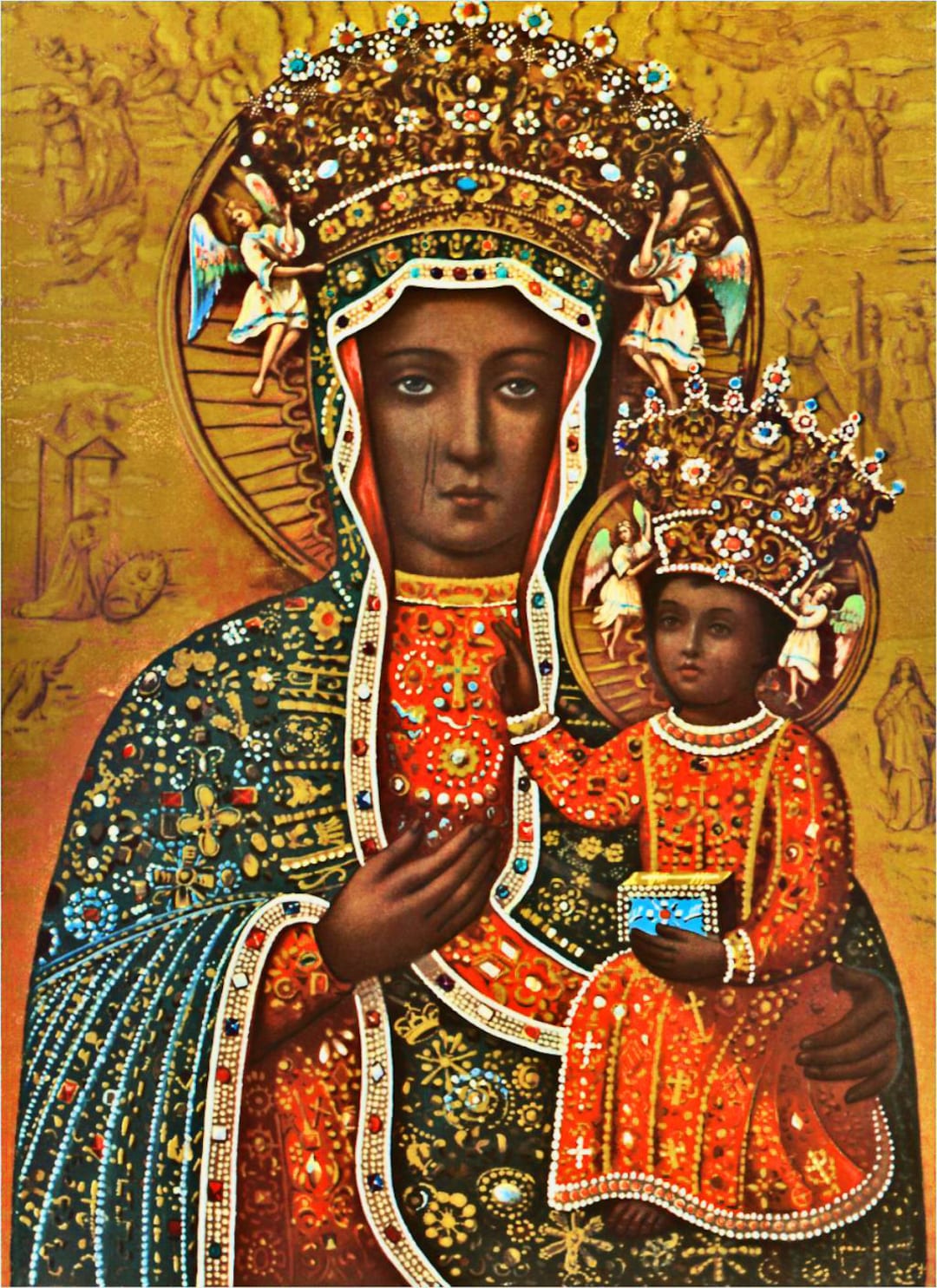 Our Lady of Czestochowa Black Madonna From Poland Catholic Posters Prints Religious Paintings Our Lady of Czestochowa Black Madonna From Poland Catholic Posters Prints Religious Paintings