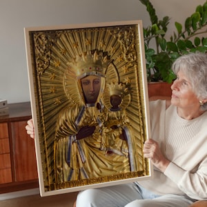 Nuestra Señora de Czestochowa Virgen Negra de Polonia CARTELES católicos impresiones Virgen María Impresión Regalos religiosos Arte mural cristiano Regalos polacos