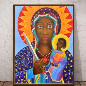 Erzulie Dantor images Voodoo Vodou goddess of Love Erzulie Danto haitian painting. Black Madonna Poland Haitian art New Orleans art vodou