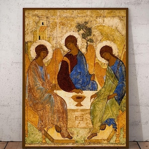 Holy Trinity Catholic POSTERS Rublev Trinity Print Three Angels Painting Byzantine icon Russian orthodox Religious icons Christian art print